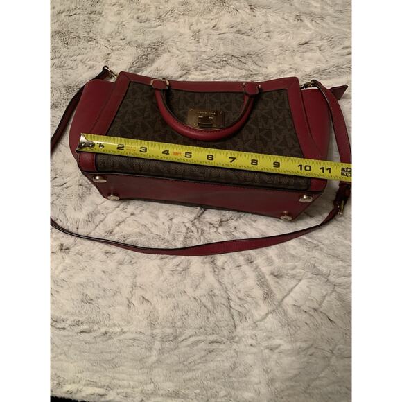 Michael Kors Purse Burgundy And Chocolate - Picture 12 of 13
